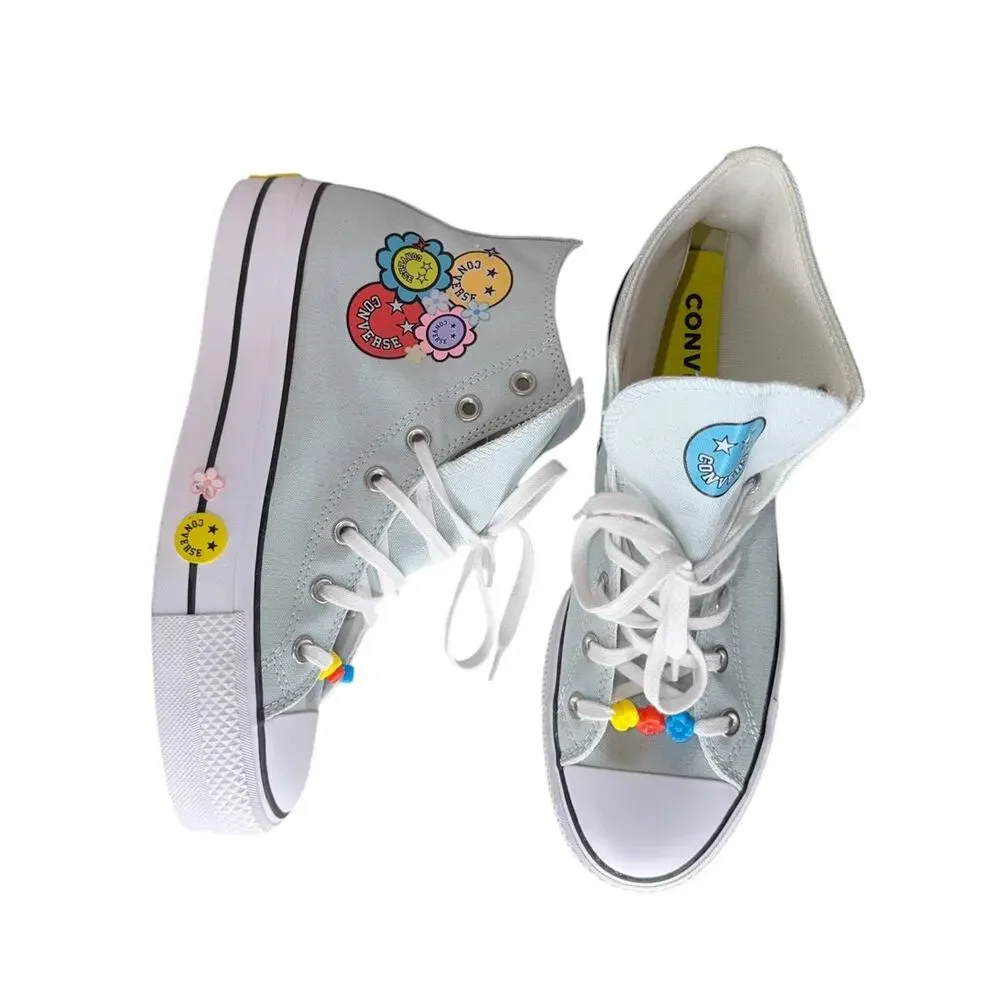 Chuck Taylor Converse All Stars Lift Platform Smiles High Top Sneakers Size 10